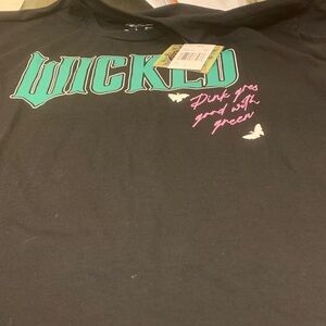 Wicked Black Tee with Green and Pink Accents